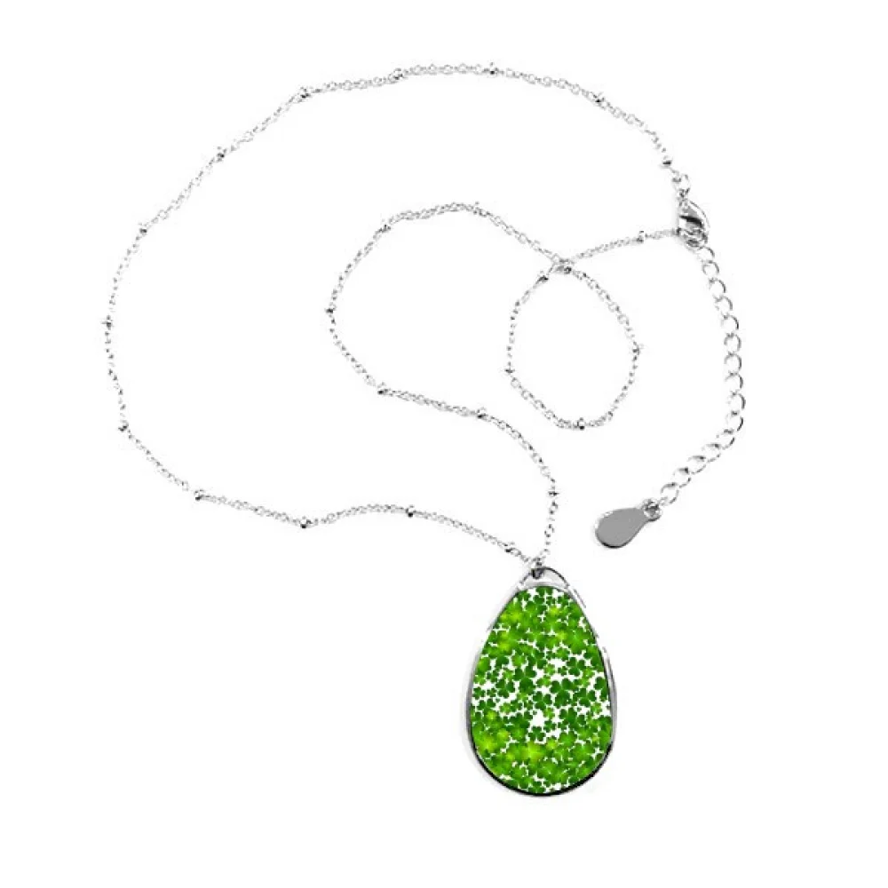 Four Ireland St.Patrick's Day Teardrop Shape Pendant Necklace Jewelry With Chain Decoration 
Four Ireland St.Patrick's Day Teardrop Shape Pendant Necklace Jewelry With Chain Decoration