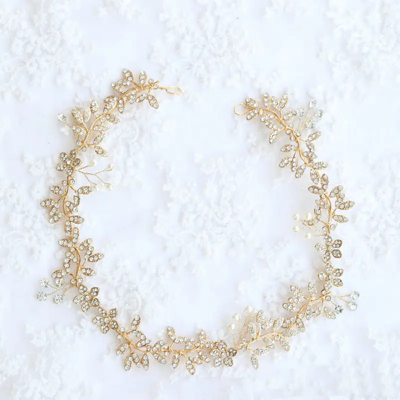2022 Rhinestone flower bridal headband gold leaf hair vine wedding headpiece jewelry
2022 Rhinestone flower bridal headband gold leaf hair vine wedding headpiece jewelry