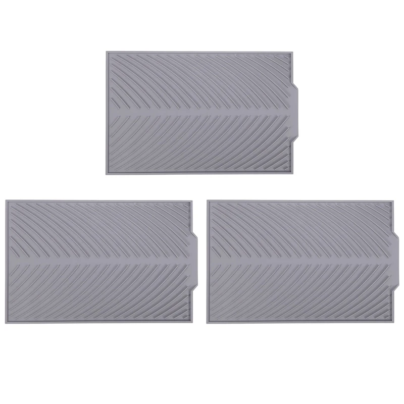 3X Dish Drying Mat Flume Folding Draining Mat,Rectangle Drain Mat Drying Dishes Pad Heat Resistant Non-Slip Tray Gray
3X Dish Drying Mat Flume Folding Draining Mat,Rectangle Drain Mat Drying Dishes Pad Heat Resistant Non-Slip Tray Gray