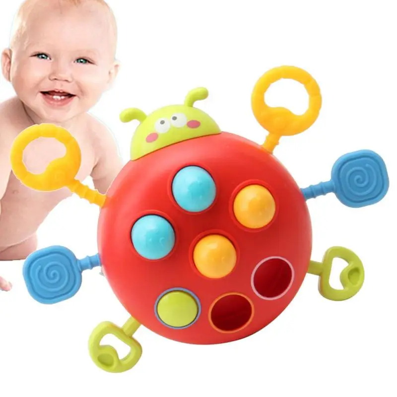 

Sensory Toys For Babies Teething Development Toys Soft Rubber Sensory Portable Educational Montessori Toys Ladybug Shape Cartoon