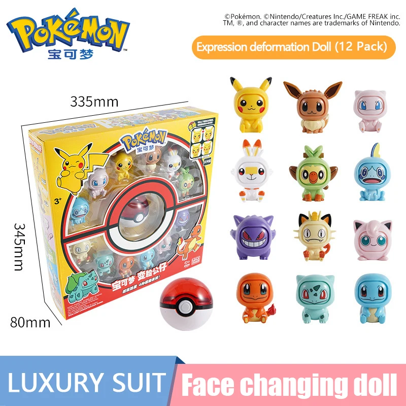 Pokemon Pikachu Bulbasaur Pokeball Set Eevee Gengar Mewtwo Action Figure Model Face-changing Doll Elf Ball Toys For Kids Gift
Pokemon Pikachu Bulbasaur Pokeball Set Eevee Gengar Mewtwo Action Figure Model Face-changing Doll Elf Ball Toys For Kids Gift