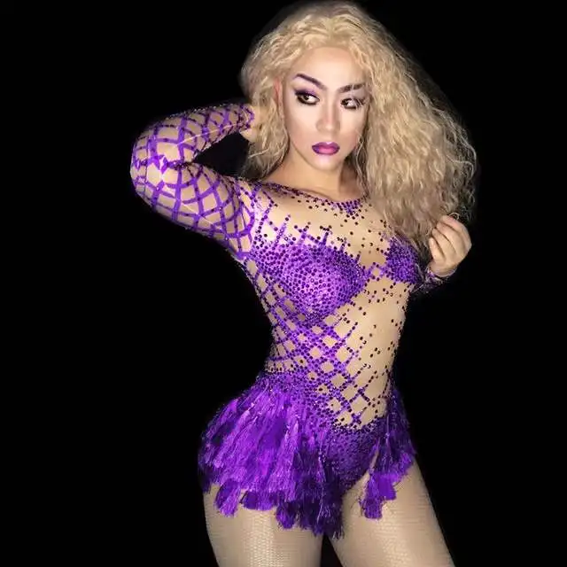 Женское танцевальное трико с кисточками, фиолетовое боди для акробатических представлений
Женское танцевальное трико с кисточками, фиолетовое боди для акробатических представлений