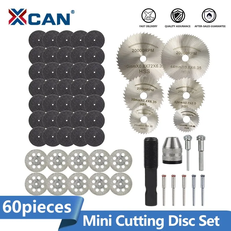 XCAN 60pcs Saw Blade Set Diamond Cutting Discs HSS Disc Metal Cut off Wheel for Dremel Rotary Tools Mini Circular Saw Blade
XCAN 60pcs Saw Blade Set Diamond Cutting Discs HSS Disc Metal Cut off Wheel for Dremel Rotary Tools Mini Circular Saw Blade