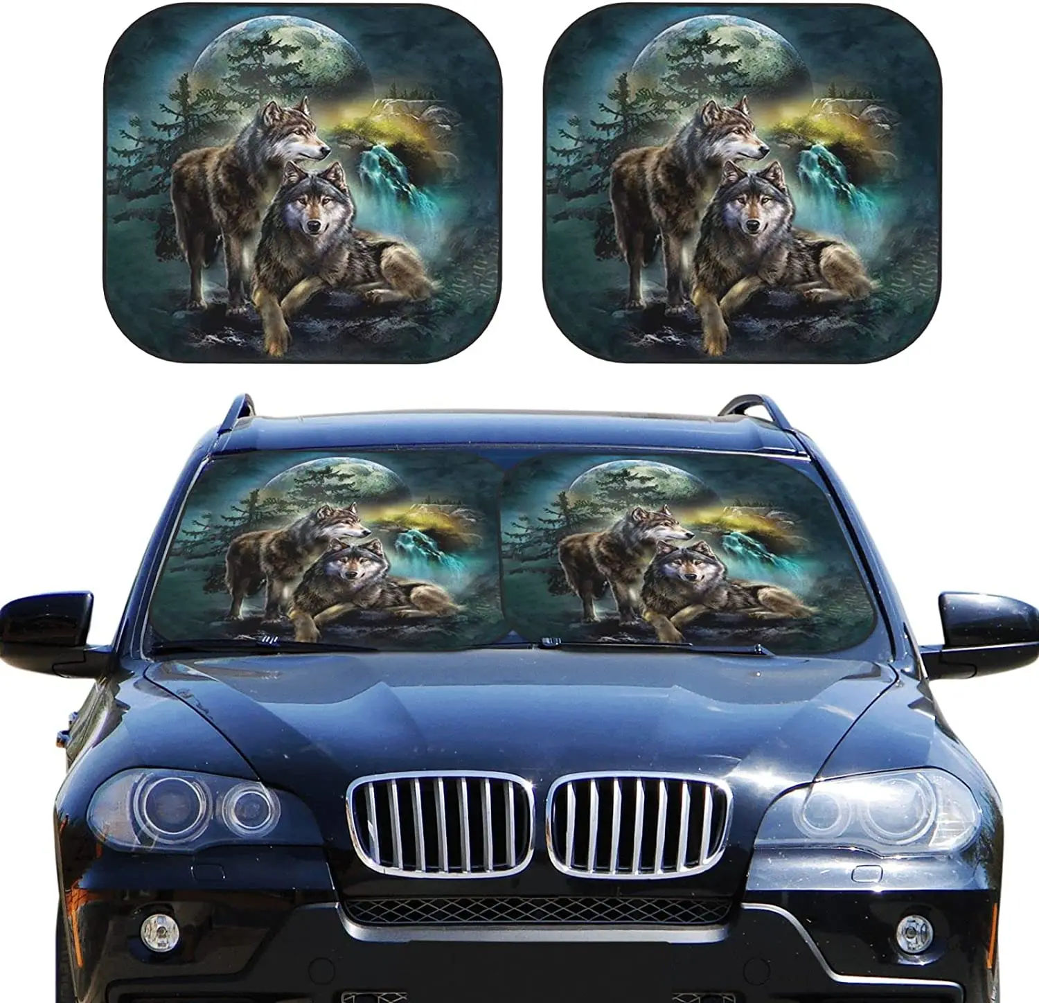3D Printed Wolf Car Windshield Sun Shade Auto Foldable 2-Piece Sunshade for Car Truck SUV-Blocks Rays Sun Visor Protector-Keeps
3D Printed Wolf Car Windshield Sun Shade Auto Foldable 2-Piece Sunshade for Car Truck SUV-Blocks Rays Sun Visor Protector-Keeps