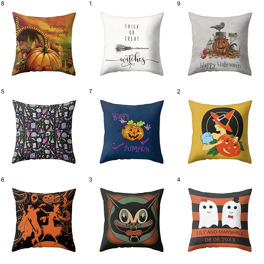 Halloween Horror Pumpkin Ghost Print Cushion Cover Home Living Room Sofa Decoration Square Polyester Pillow Cover
Halloween Horror Pumpkin Ghost Print Cushion Cover Home Living Room Sofa Decoration Square Polyester Pillow Cover