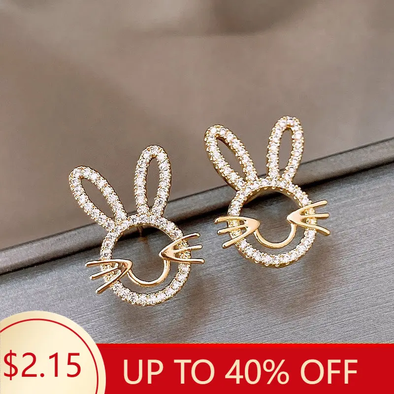 Cute Small Rabbit Stud Earrings for Women Girls Korean Hollow Crystal Zircon Earrings 2023 Fashion Animal Jewelry Party Gift
Cute Small Rabbit Stud Earrings for Women Girls Korean Hollow Crystal Zircon Earrings 2023 Fashion Animal Jewelry Party Gift