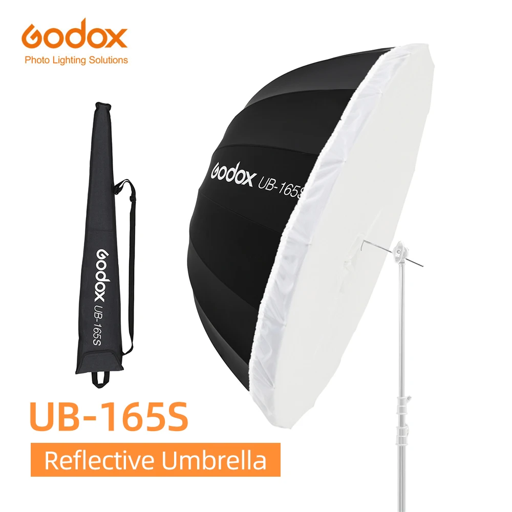 Godox UB-165S 65 Дюймов 165 см параболический черный светоотражающий Зонт