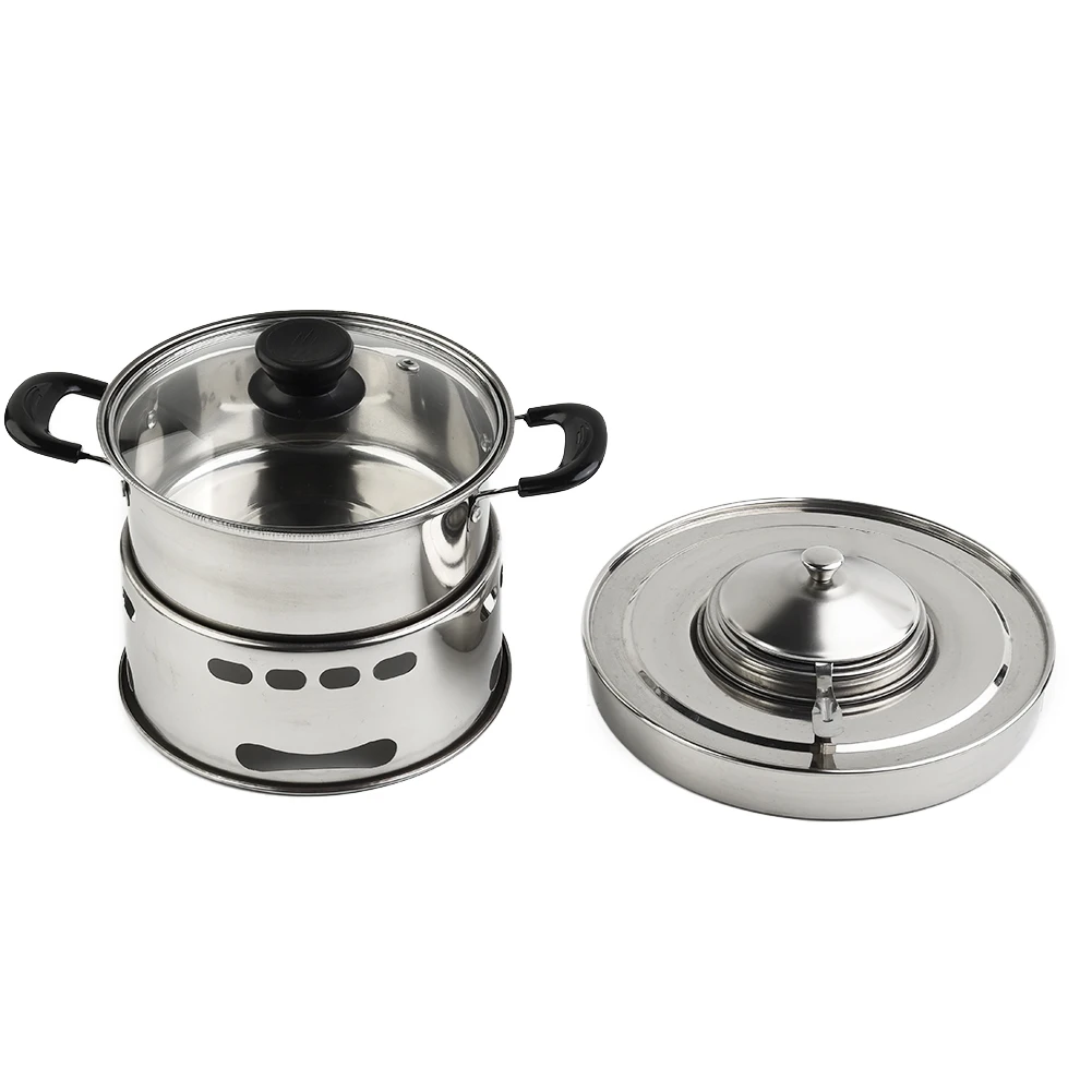 Stainless Steel Alcohol Boiler Set Outdoor Dormitory Cookware Hotel Commercial Soup Pot Adjustable Fire Hot Pot Cooking Tools
Stainless Steel Alcohol Boiler Set Outdoor Dormitory Cookware Hotel Commercial Soup Pot Adjustable Fire Hot Pot Cooking Tools