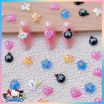 30Pcs Nail Accessories Parts Patch Star Cloud Love Shape Kawaii Charm Series Anime Cartoon Art Decoration Diy Manicure Clip Toys