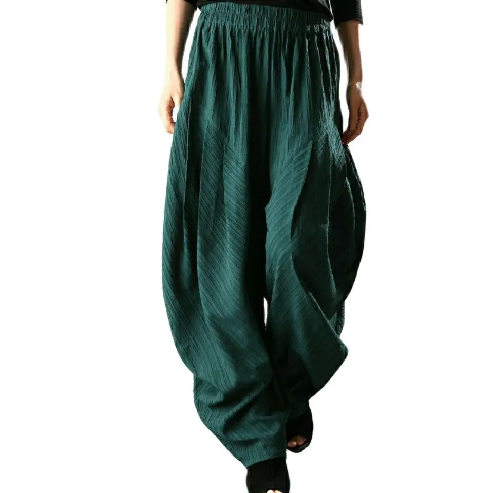 Vintage Spring Summer Fashion Women's High Waist Pleated Striped Loose Oversized Bloomers Elegant Casual Full Length Pants 2022
Vintage Spring Summer Fashion Women's High Waist Pleated Striped Loose Oversized Bloomers Elegant Casual Full Length Pants 2022