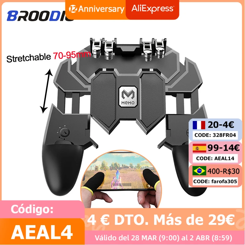 Joystick For IOS Android Mobile Phone Gamepad Pubg Controller AK66 Six-finger Linkage Button Game Handle For PUBG Gaming Trigger
Joystick For IOS Android Mobile Phone Gamepad Pubg Controller AK66 Six-finger Linkage Button Game Handle For PUBG Gaming Trigger