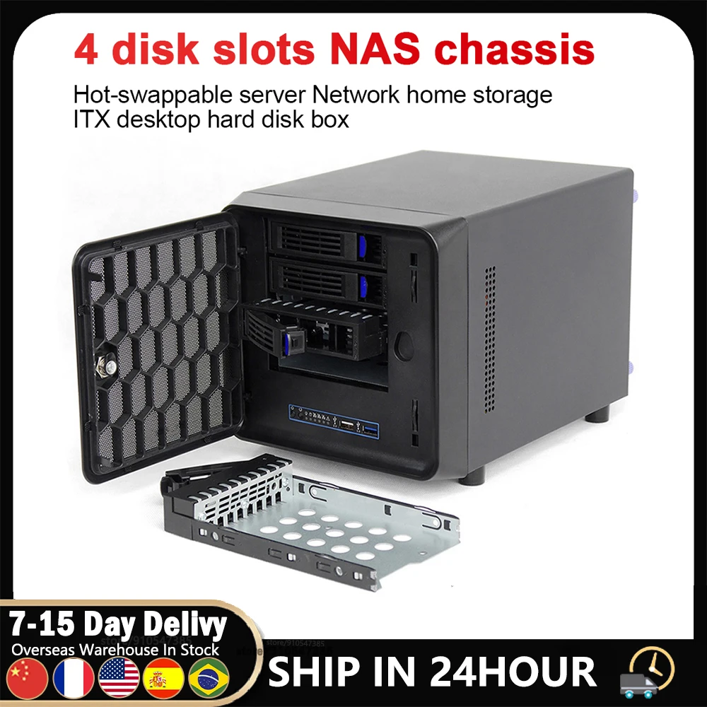 4-Bay NAS Chassis Hot-Swappable Anti-Electromagnetic EMI Home Server Network Storage Gaming Computer Case
4-Bay NAS Chassis Hot-Swappable Anti-Electromagnetic EMI Home Server Network Storage Gaming Computer Case