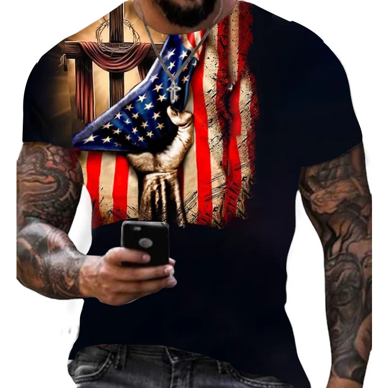 2023 Summer Men's Short Sleeves American Independence Day T Shirt 3d Digital Printing Round O-neck Pullover Clothing Tee
2023 Summer Men's Short Sleeves American Independence Day T Shirt 3d Digital Printing Round O-neck Pullover Clothing Tee