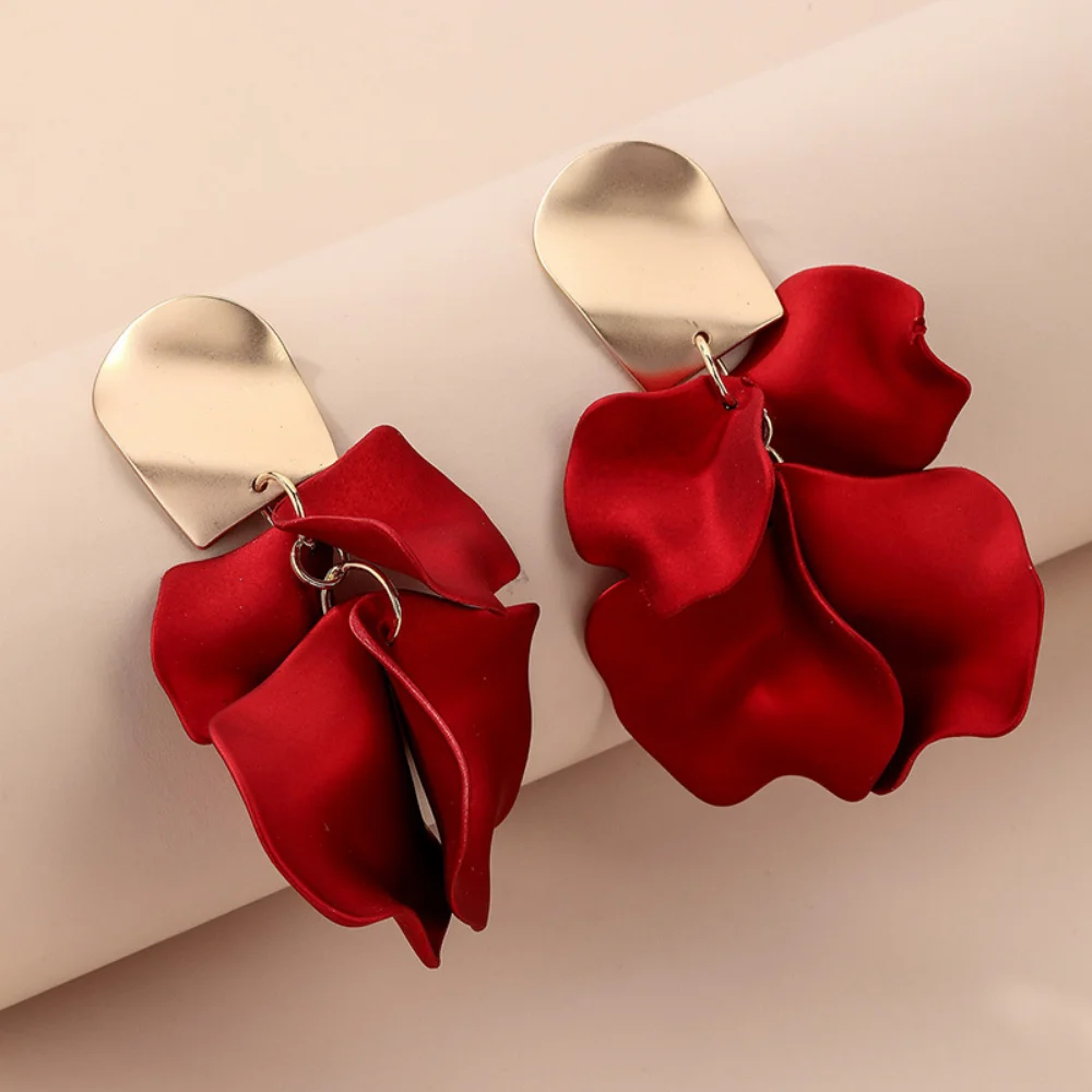 Gold Colorful Red Rose Flower Earring Petals 925 Silver Ear Stud Pendant Women Luxury Fashion Ornaments Jewelry Stylish Earrings
Gold Colorful Red Rose Flower Earring Petals 925 Silver Ear Stud Pendant Women Luxury Fashion Ornaments Jewelry Stylish Earrings