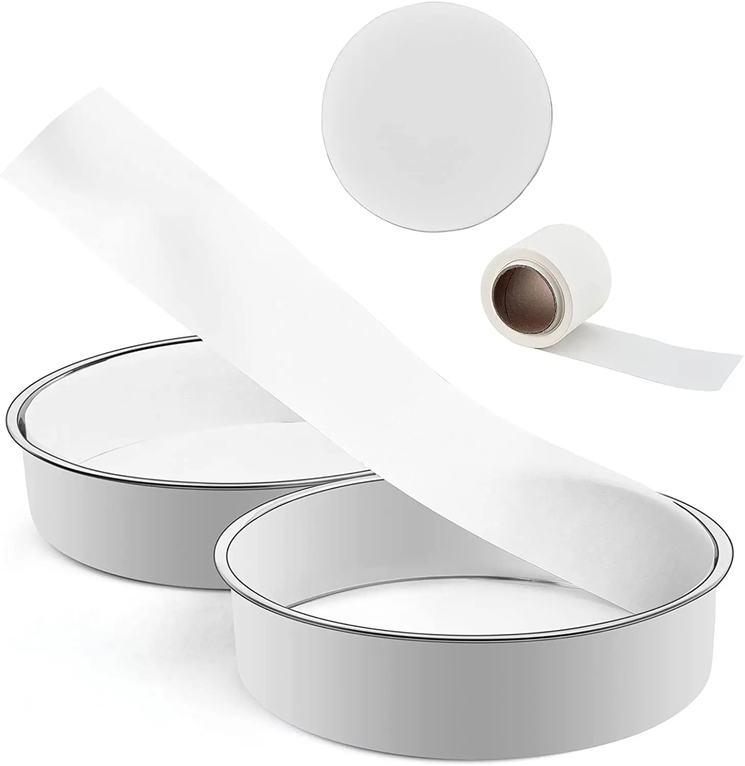 6 inch cake pans 2 pc stainless steel round baking pan with 60 parchment paper 1.85 in x 111 ft side liner roll non-toxic durabl
6 inch cake pans 2 pc stainless steel round baking pan with 60 parchment paper 1.85 in x 111 ft side liner roll non-toxic durabl