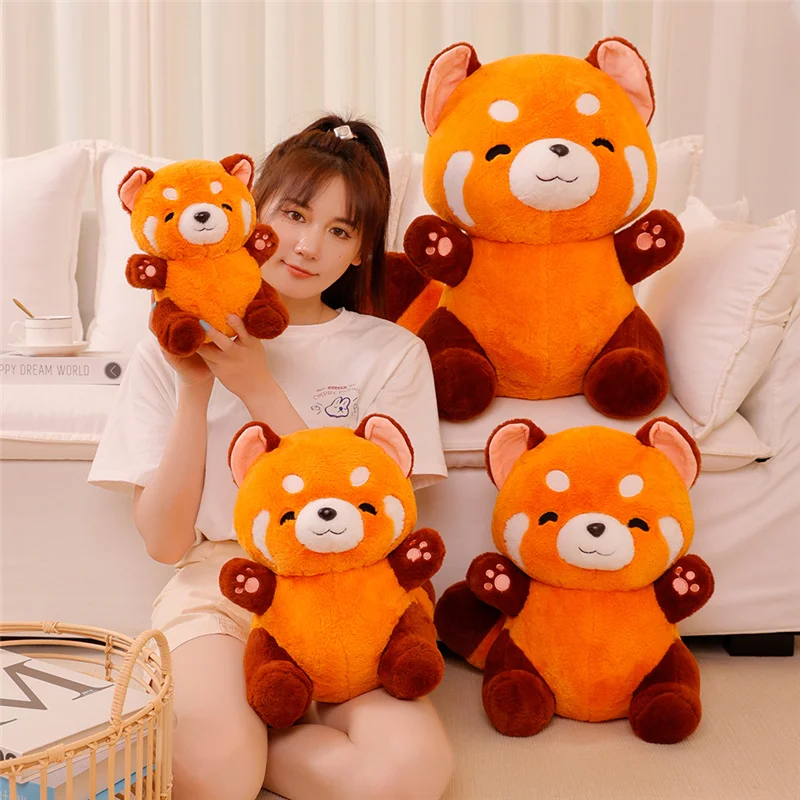 

Soft Smile Cute Face Red Raccoon Plushie Stuffed Red Panda Hug Throw Pillow Nap Sleeping Pillow for Kids Boy Birthday Gift