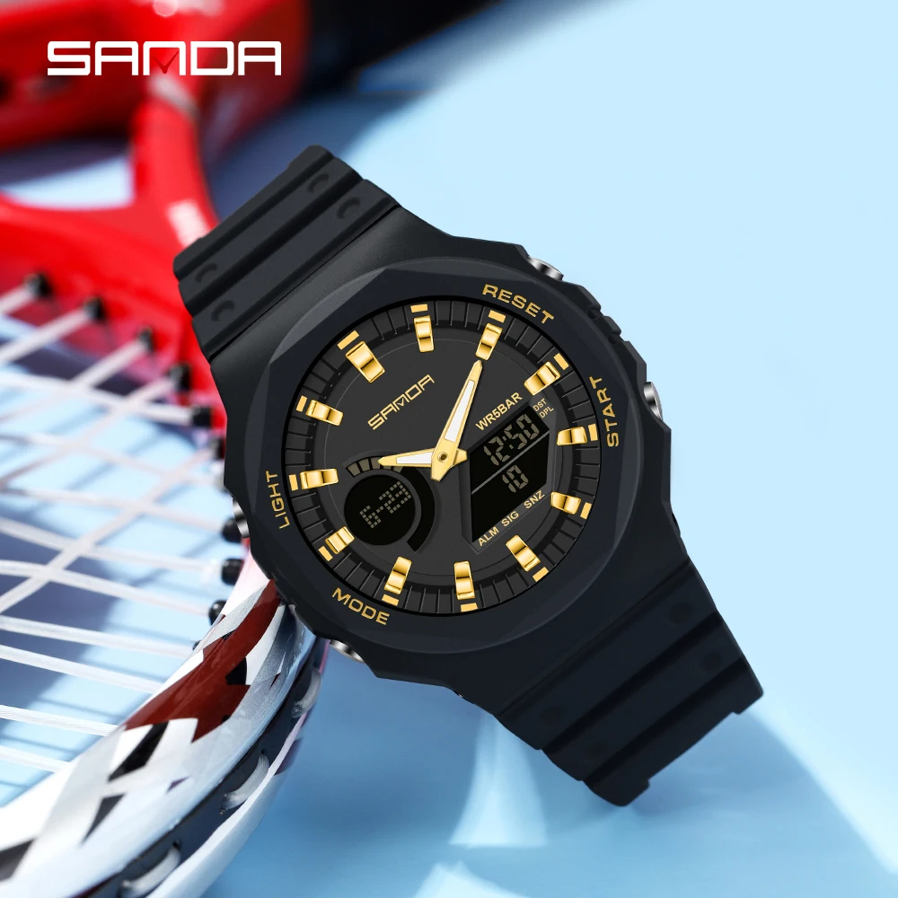 Часы наручные SANDA Мужские кварцевые повседневные водонепроницаемые спортивные
