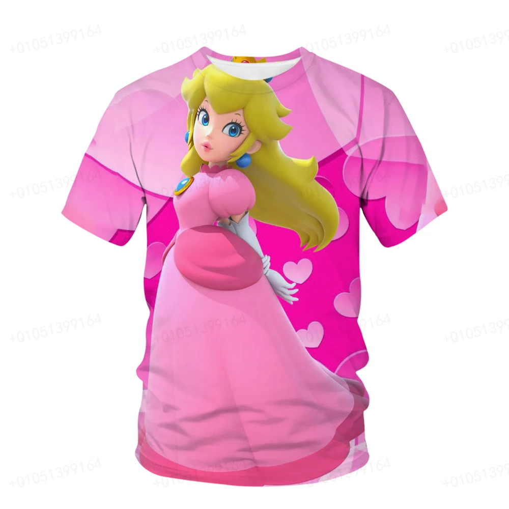 Peach Princess Shirt Girl Cartoon Mario Series T-shirt Sweet Short Sleeve Summer Quick Drying Top Cute T-shirt Children's Gift
Peach Princess Shirt Girl Cartoon Mario Series T-shirt Sweet Short Sleeve Summer Quick Drying Top Cute T-shirt Children's Gift
