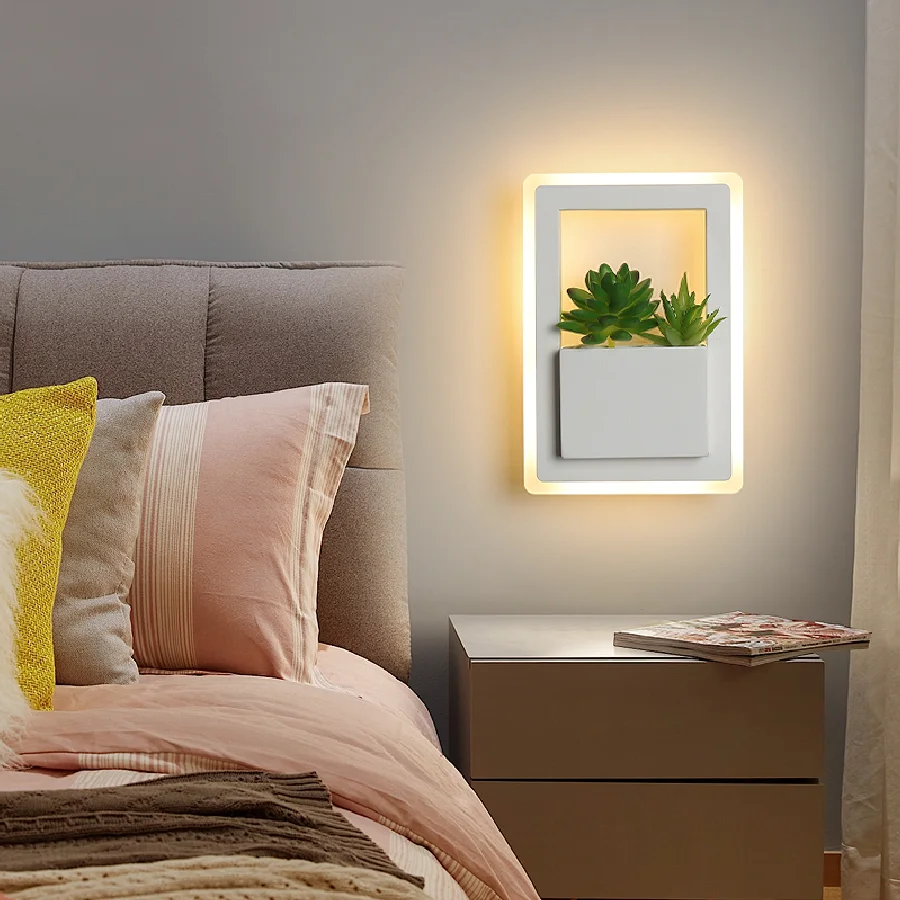 Rectangle 220x150mm 11W Modern led bedside wall lamp white color with plant led wall lights for bedroom living room wall sconce
Rectangle 220x150mm 11W Modern led bedside wall lamp white color with plant led wall lights for bedroom living room wall sconce