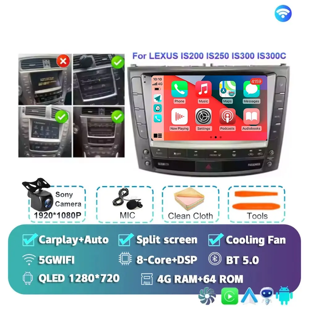 Автомобильный радиоприемник Android 15 для Lexus IS250 IS300 IS200 IS220 IS350 2005-2012 Мультимедийный стерео видеоплеер 360 Камера Carplay Auto
Автомобильный радиоприемник Android 15 для Lexus IS250 IS300 IS200 IS220 IS350 2005-2012 Мультимедийный стерео видеоплеер 360 Камера Carplay Auto