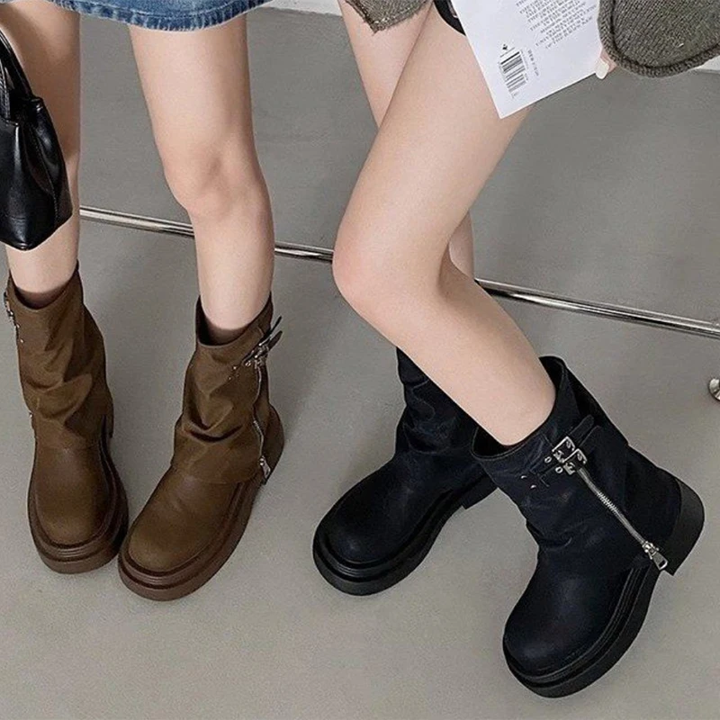 Chelsea Boots Winter Platform Ankle Mid Heels Zipper Women Shoes 2023 New Trend Fashion Boots Fashion Motorcycle Boots Femme
Chelsea Boots Winter Platform Ankle Mid Heels Zipper Women Shoes 2023 New Trend Fashion Boots Fashion Motorcycle Boots Femme