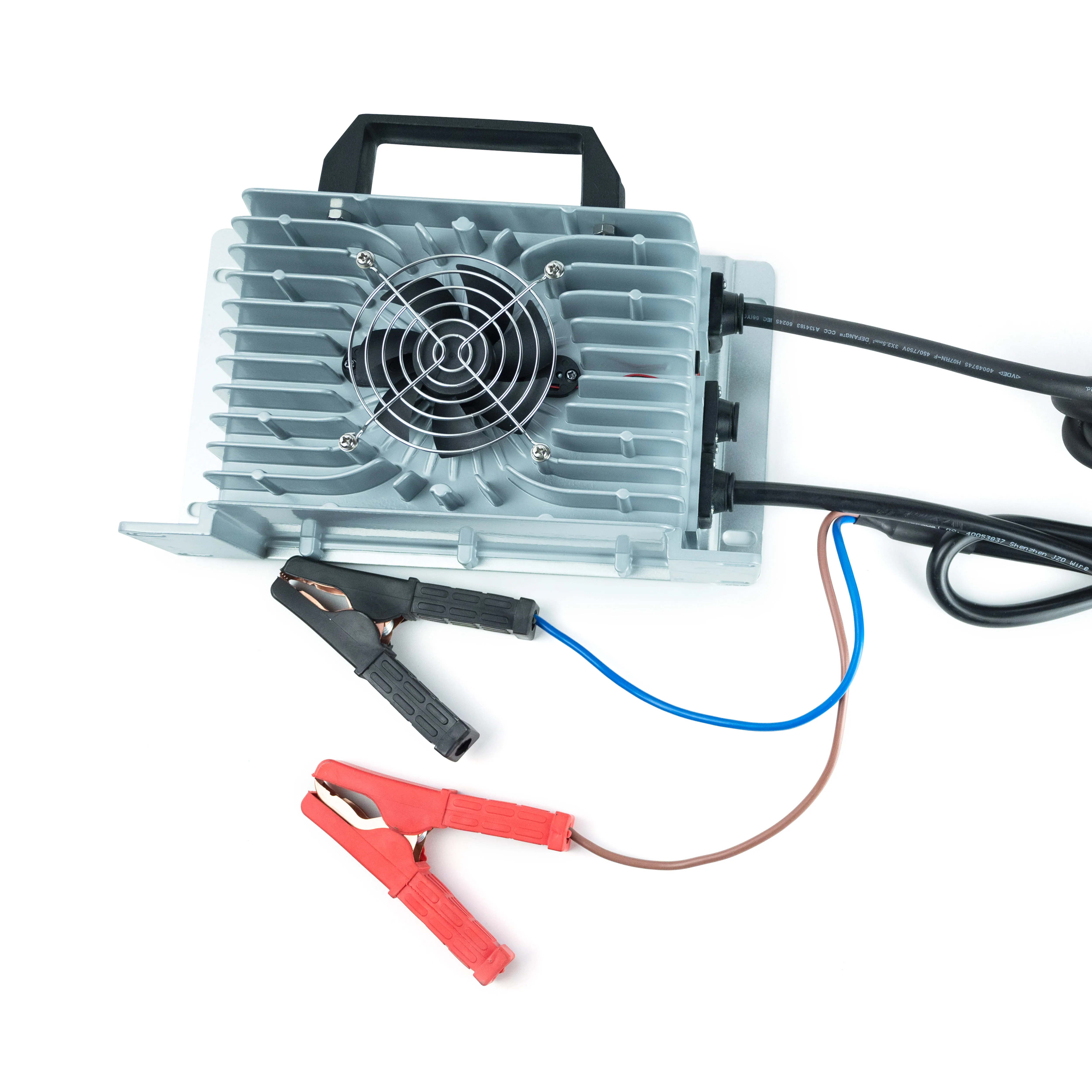 56.4v battery charger 48v 20a charger with US input and heavy duty alligator clips output 1000W 1300W NMC battery in 13S
56.4v battery charger 48v 20a charger with US input and heavy duty alligator clips output 1000W 1300W NMC battery in 13S