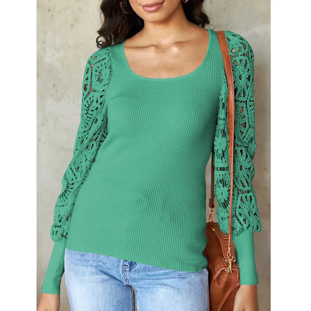 Autumn Hollow Out Lace Long Sleeve Round Neck Blouse for Women Casual Day Wear Shirt AM4559
Autumn Hollow Out Lace Long Sleeve Round Neck Blouse for Women Casual Day Wear Shirt AM4559
