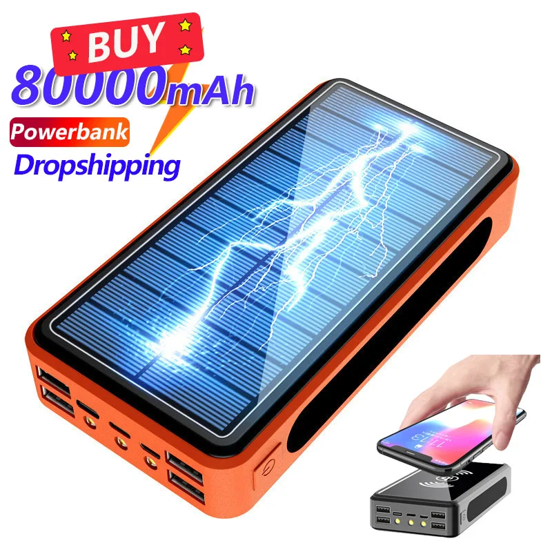 80000mAh Wireless Solar Power Bank Large Capacity Portable Fast Charger Power Bank External Battery for IPhone Xiaomi Samsung
80000mAh Wireless Solar Power Bank Large Capacity Portable Fast Charger Power Bank External Battery for IPhone Xiaomi Samsung
