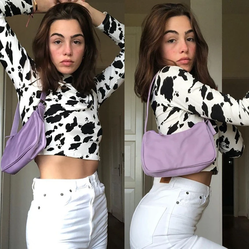 Women's Cow Pattern Contrast Color Half High Neck Long Sleeve T-Shirt Women's Slim Tops Black White
Women's Cow Pattern Contrast Color Half High Neck Long Sleeve T-Shirt Women's Slim Tops Black White