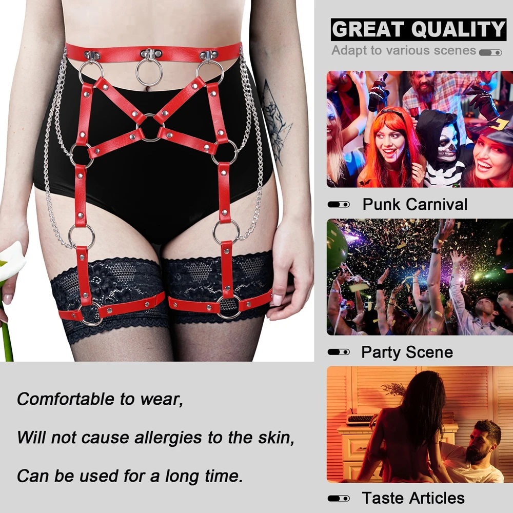 Sexy Ladies Leather Garter Lingerie Sword Strap Body Bondage Metal Chain Goth Punk Belt Thigh Cosplay Party Bash
Sexy Ladies Leather Garter Lingerie Sword Strap Body Bondage Metal Chain Goth Punk Belt Thigh Cosplay Party Bash