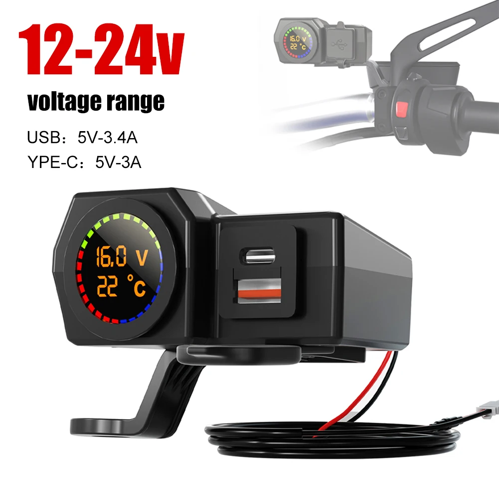Motorcycle Dual USB Charger 12-24V Waterproof Cell Quick Charger Autocycle USB Socket With Voltmeter Motorcycle Accessories
Motorcycle Dual USB Charger 12-24V Waterproof Cell Quick Charger Autocycle USB Socket With Voltmeter Motorcycle Accessories