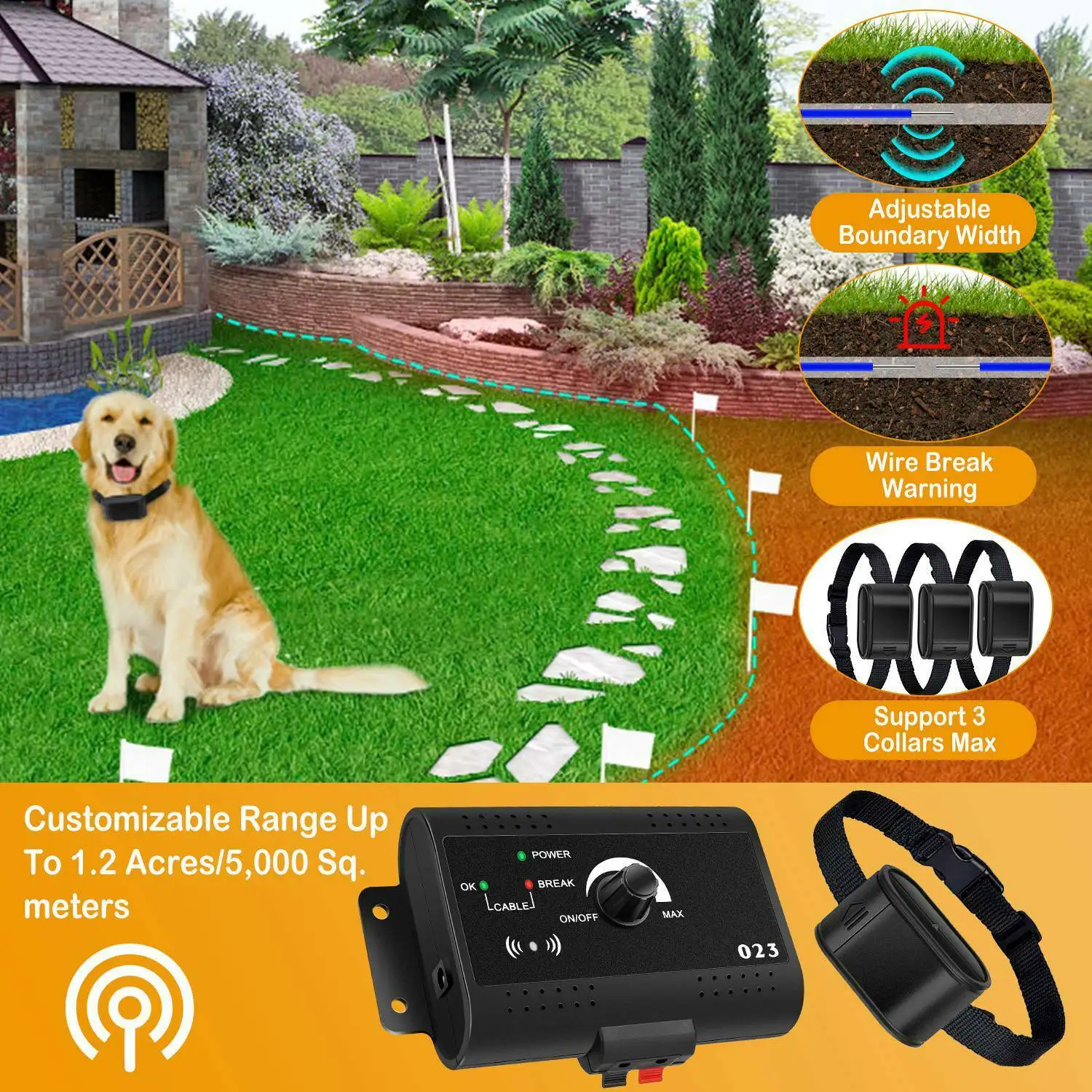 New Dog Fence Containment System Pet Dog Electric Fence Training Electric Shock Vibrate Sound Dogs Collar Safety Dog Supplies
New Dog Fence Containment System Pet Dog Electric Fence Training Electric Shock Vibrate Sound Dogs Collar Safety Dog Supplies