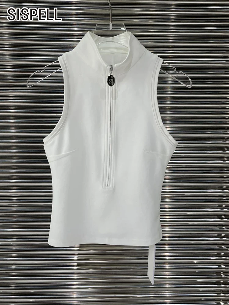 SISPELL Casual Loose Tank Tops For Women Stand Collar Sleeveless Zipper Minimalist Solid Vests Female Fashion Summer Clothes New
SISPELL Casual Loose Tank Tops For Women Stand Collar Sleeveless Zipper Minimalist Solid Vests Female Fashion Summer Clothes New