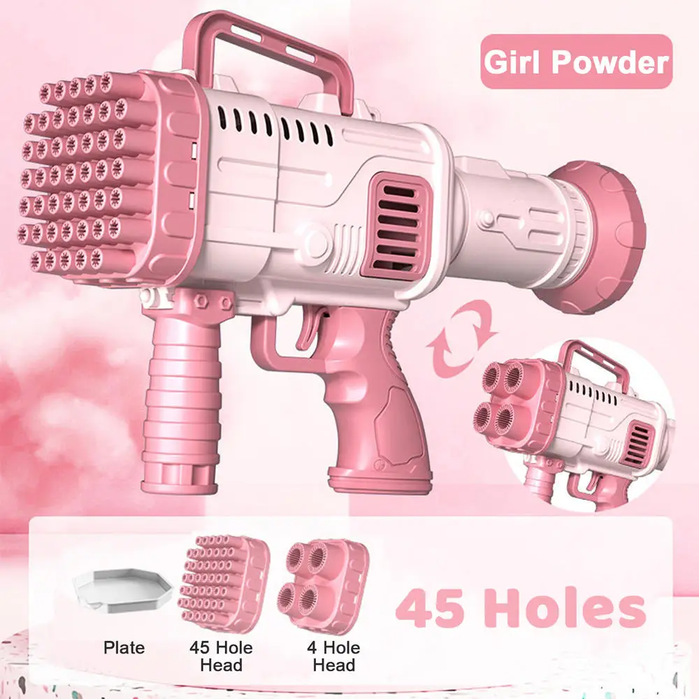 32/45 Holes Bubbles Machine with Colorful Light Gun Shape Soap Bubbles Automatic Blowe Portable Outdoor Party Children Gifts
32/45 Holes Bubbles Machine with Colorful Light Gun Shape Soap Bubbles Automatic Blowe Portable Outdoor Party Children Gifts