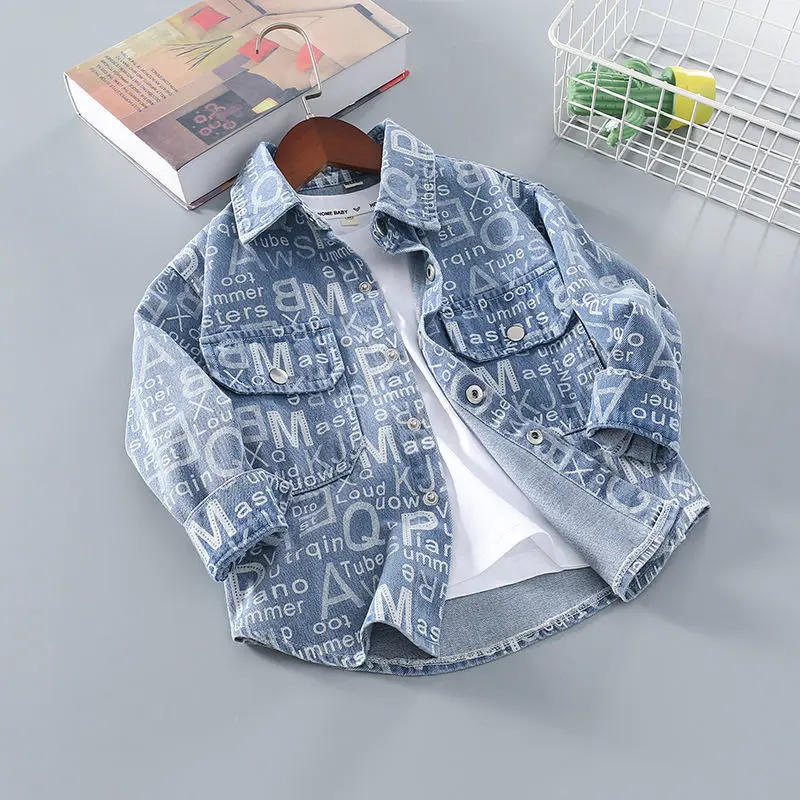 Boys' Long-Sleeved Shirt Spring and Autumn Clothing2022New Children's Soft Denim Shirt Medium and Large Children's Jacket Casual
Boys' Long-Sleeved Shirt Spring and Autumn Clothing2022New Children's Soft Denim Shirt Medium and Large Children's Jacket Casual