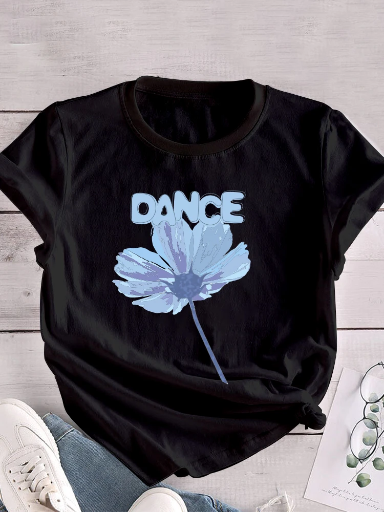 Tee shirt Lady Fashion Dance Flower Short Sleeve T-shirt Summer Top Clothes Tshirt Female Print Casual Regular Graphic TShirt
Tee shirt Lady Fashion Dance Flower Short Sleeve T-shirt Summer Top Clothes Tshirt Female Print Casual Regular Graphic TShirt