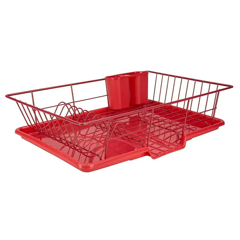 Joey’z 3-Pc Extra Large Dish Drying Rack with Drainboard and Utensil Holder Set, Red
Joey’z 3-Pc Extra Large Dish Drying Rack with Drainboard and Utensil Holder Set, Red
