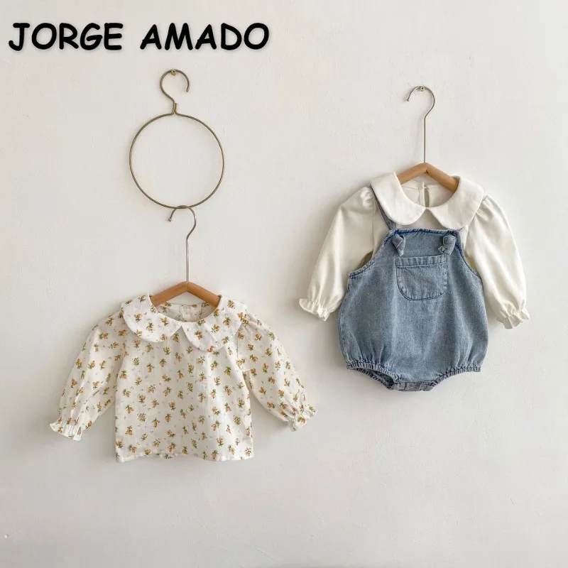 New Spring Autumn Toddler Girl Fashion 2-piece Set Light Blue Denim Strap Bodysuit+Long Sleeve Doll Shirt Newborn Clothes E66021
New Spring Autumn Toddler Girl Fashion 2-piece Set Light Blue Denim Strap Bodysuit+Long Sleeve Doll Shirt Newborn Clothes E66021