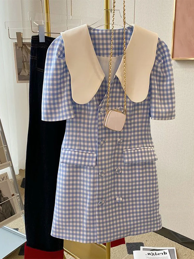 2023 French Vintage Women Dress Summer Plaid Dresses Casual Puff Sleeve Fashion Ladies Elegant Chic Dress
2023 French Vintage Women Dress Summer Plaid Dresses Casual Puff Sleeve Fashion Ladies Elegant Chic Dress