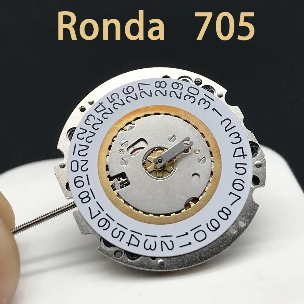 Часы кварцевые Ronda 705 с отображением даты встроенным аккумулятором и часовым