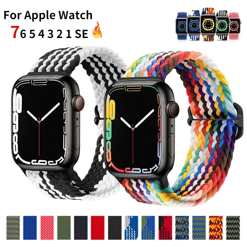Nylon adjustable woven strap for Apple watch Ultra 49mm 8 7 45mm 41mm Comfortable bracelet for iwatch 6 5 4 3 SE 44mm 40mm 42mm 
Nylon adjustable woven strap for Apple watch Ultra 49mm 8 7 45mm 41mm Comfortable bracelet for iwatch 6 5 4 3 SE 44mm 40mm 42mm