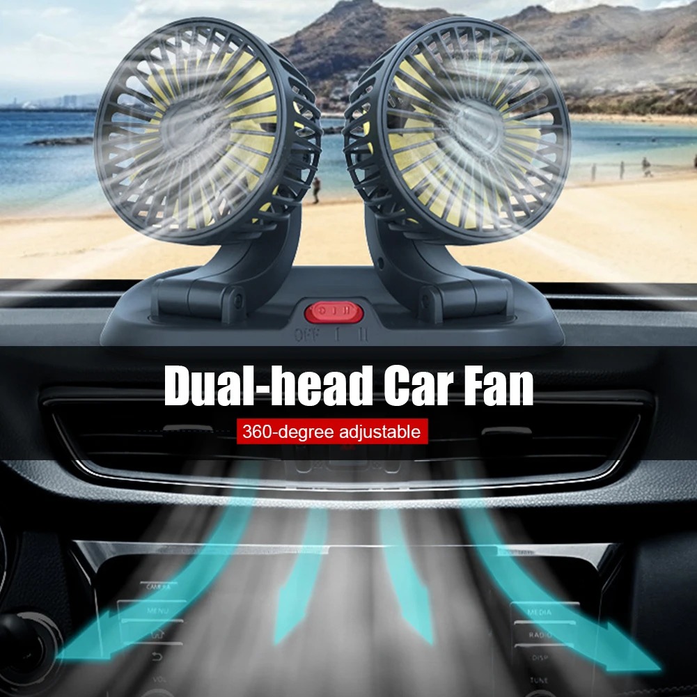 Car Fan Dual Head USB or 12V/24V Dash Cooling Fan 2 Speeds Adjustable for Driver Passenger Auto Cooler Air Fan Car Accessories
Car Fan Dual Head USB or 12V/24V Dash Cooling Fan 2 Speeds Adjustable for Driver Passenger Auto Cooler Air Fan Car Accessories