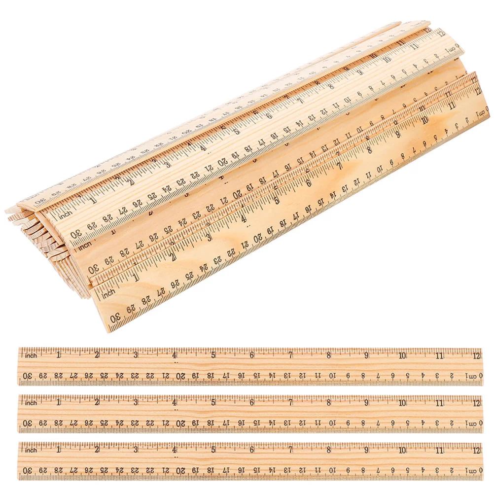 64Pcs 12 Inches 30cm Wooden Ruler Training Aid Dressmaker One Side Double Scale Ruler Flexometer
64Pcs 12 Inches 30cm Wooden Ruler Training Aid Dressmaker One Side Double Scale Ruler Flexometer