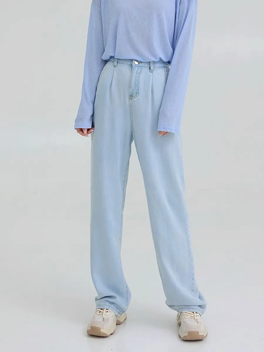 ZHISILAO Light Blue Jeans Women Vintage Loose Soft Thin Elastic Waist Straight Wide Leg Denim Pants 2022
ZHISILAO Light Blue Jeans Women Vintage Loose Soft Thin Elastic Waist Straight Wide Leg Denim Pants 2022