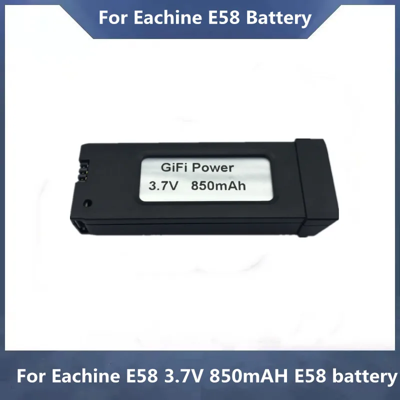 3.7V 850MAH Battery For Eachine E58 Quadcopter Drone Fly more 3 minutes than original battery
3.7V 850MAH Battery For Eachine E58 Quadcopter Drone Fly more 3 minutes than original battery