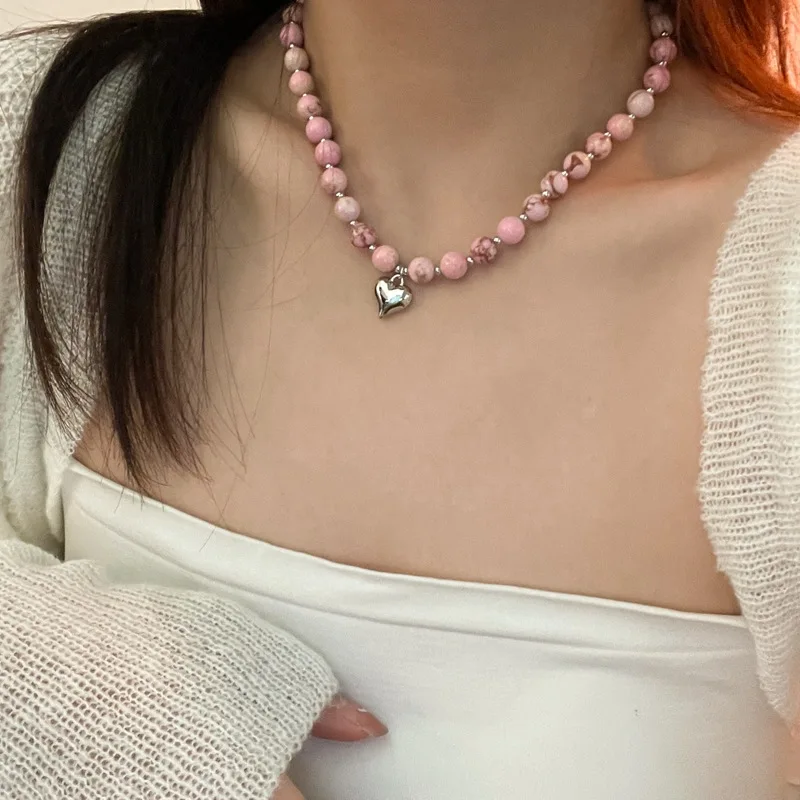 Fashion Heart Pendant pink Stone Beaded Necklace Crystal Clavicle Chain Necklace for Women Aesthetic Jewelry Accessories
Fashion Heart Pendant pink Stone Beaded Necklace Crystal Clavicle Chain Necklace for Women Aesthetic Jewelry Accessories