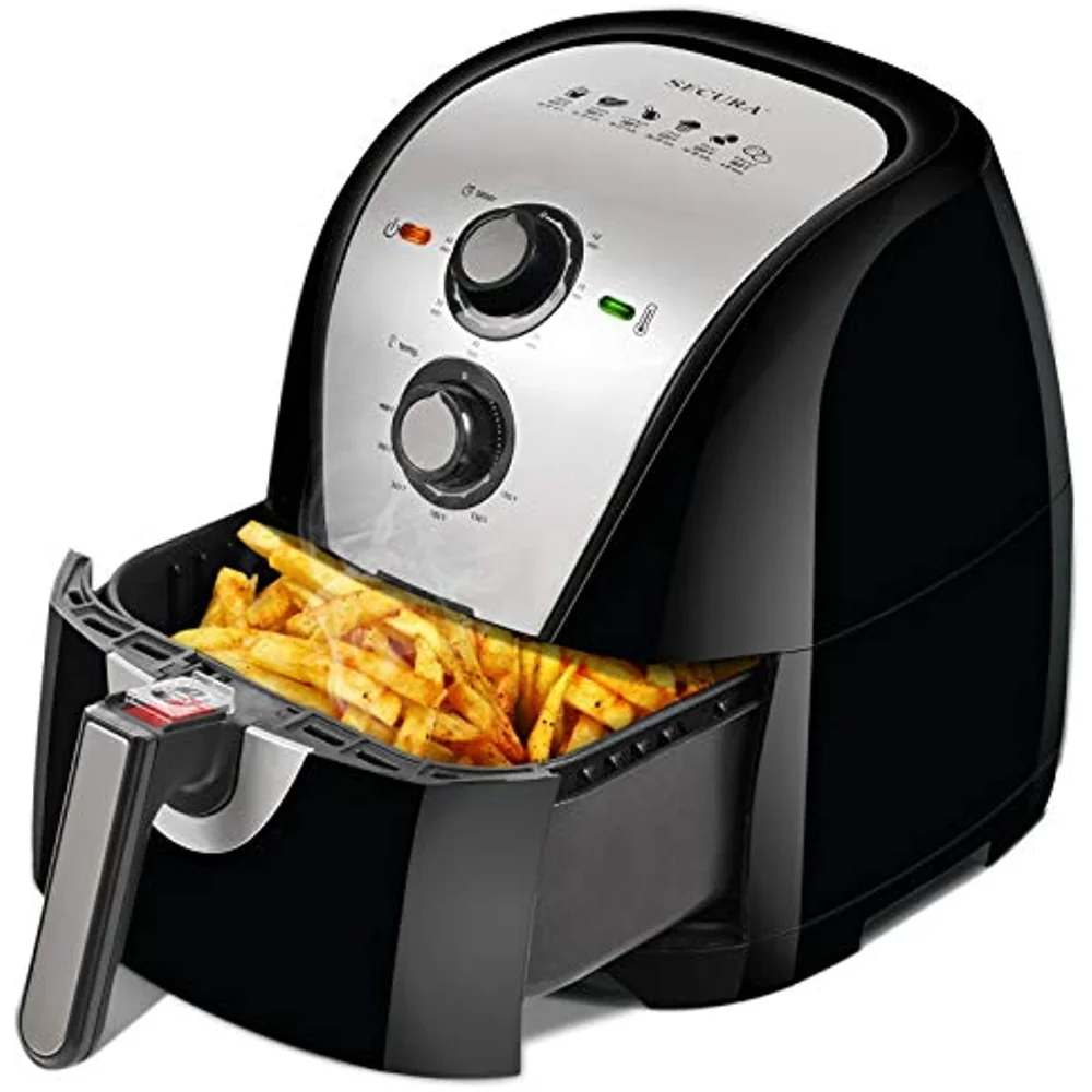 Фритюрница XL, 5,3 кварт, 1700 Вт, электрическая фритюрница с горячим воздухом, безмасляная антипригарная плита с рецептами для жарки, обжарки, г... 
Фритюрница XL, 5,3 кварт, 1700 Вт, электрическая фритюрница с горячим воздухом, безмасляная антипригарная плита с рецептами для жарки, обжарки, г...