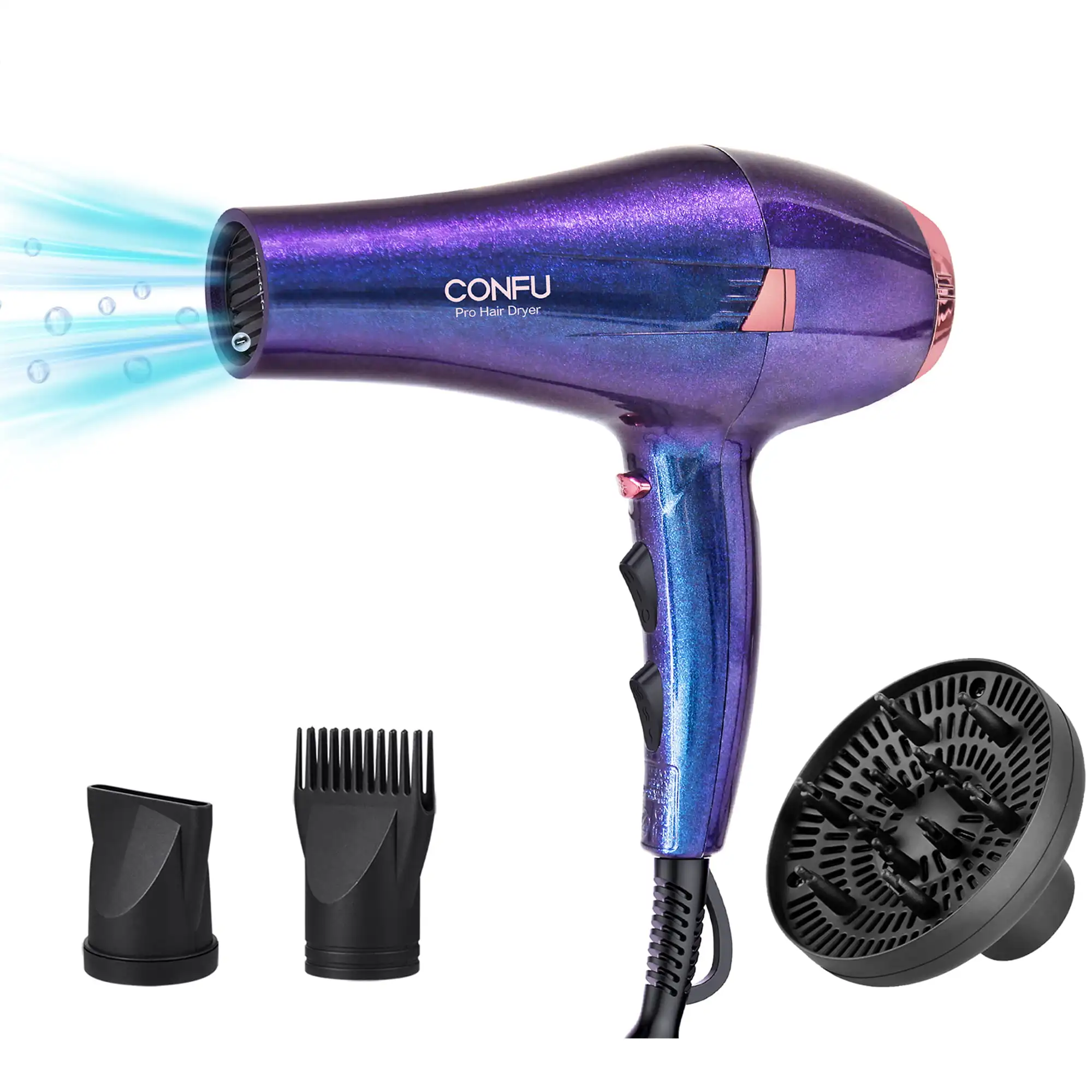 Professional Hair Dryer, Ionic Blow Dryer ETL Certified, with Diffuser and Concentrator
Professional Hair Dryer, Ionic Blow Dryer ETL Certified, with Diffuser and Concentrator