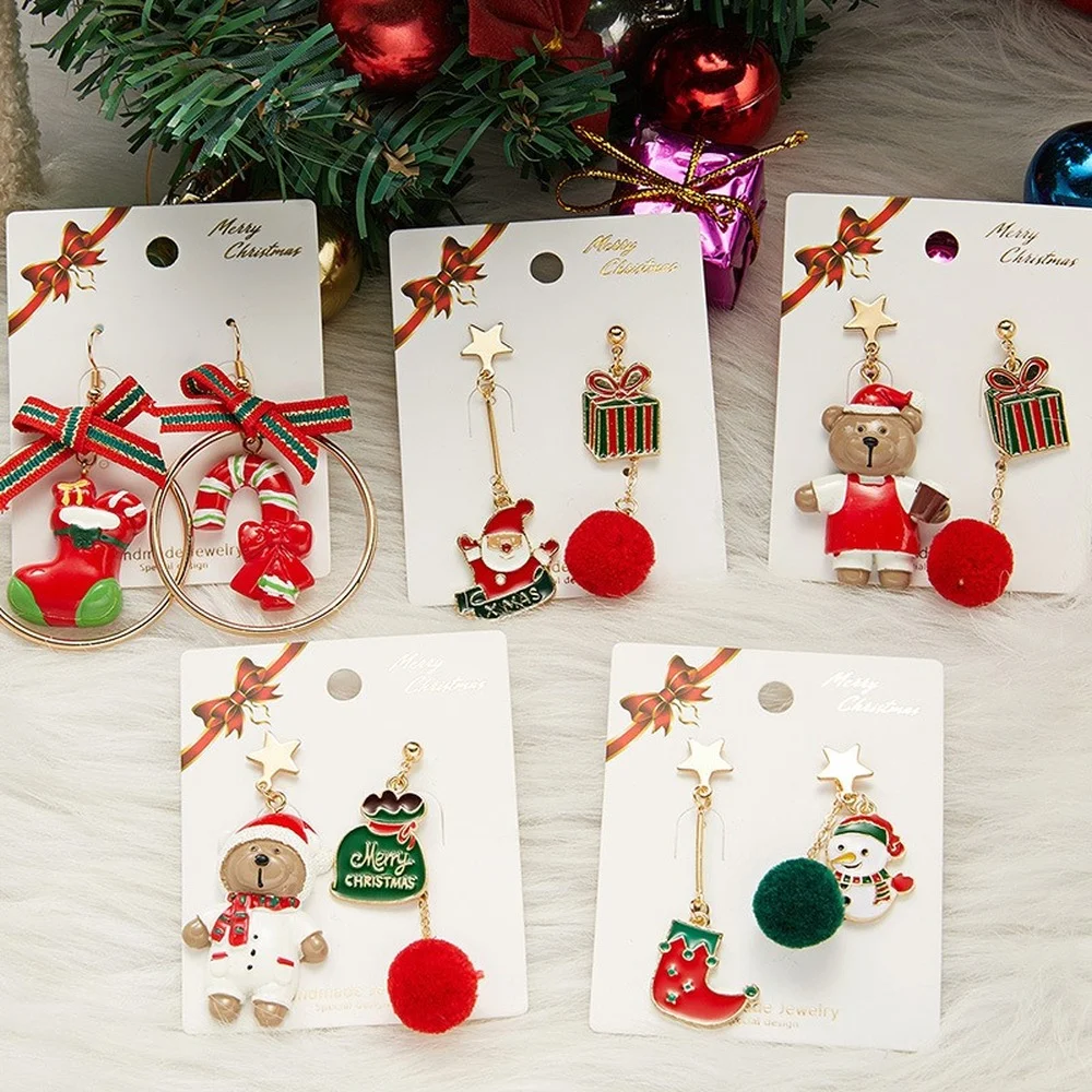 New Christmas Snowman Plush Ball Tassel Asymmetric Earrings Trend Snowflake Christmas Hat Holiday Gift Pendant Earrings Jewelry
New Christmas Snowman Plush Ball Tassel Asymmetric Earrings Trend Snowflake Christmas Hat Holiday Gift Pendant Earrings Jewelry