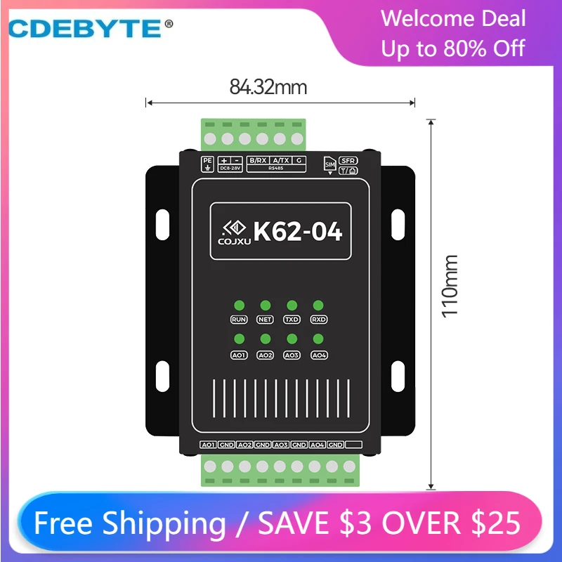 LoRa RS485 1 Pair Point-to-point 4-20mA Analog K62-DL20 Remote Synchronous Transmission Wireless Acquisition Control PLC Network
LoRa RS485 1 Pair Point-to-point 4-20mA Analog K62-DL20 Remote Synchronous Transmission Wireless Acquisition Control PLC Network